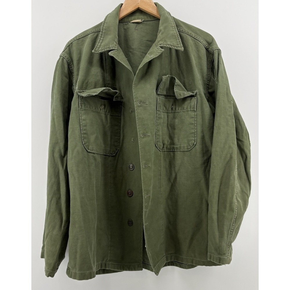 OG-107‎ Sateen Cotton Utility Shirt US Military Vintage Vietnam Fatigue Shrapnel